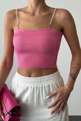 PEARL STRAPS WOMAN TANK TOP PINK/ROZE 