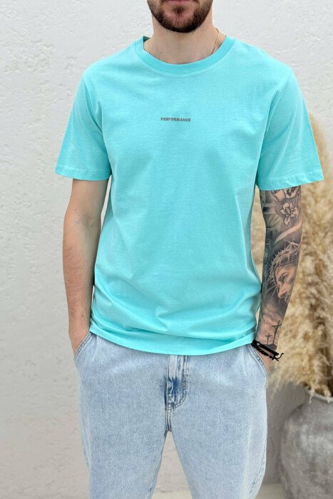 PERFORMANCE WRITTING SIMPLE MEN T-SHIRT BABY BLUE/BLU BY - 3