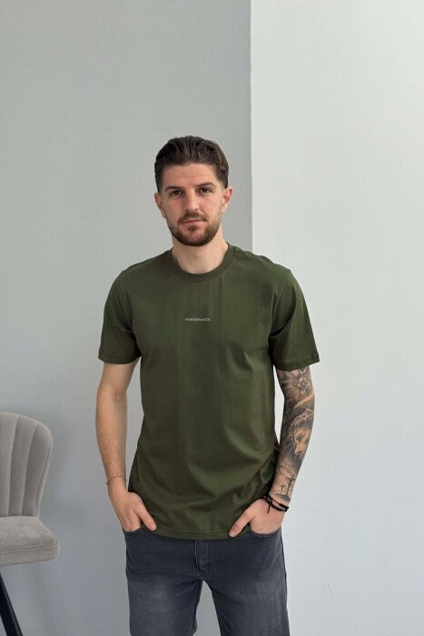 PERFORMANCE WRITTING SIMPLE MEN T-SHIRT OLIVE/ULLI 