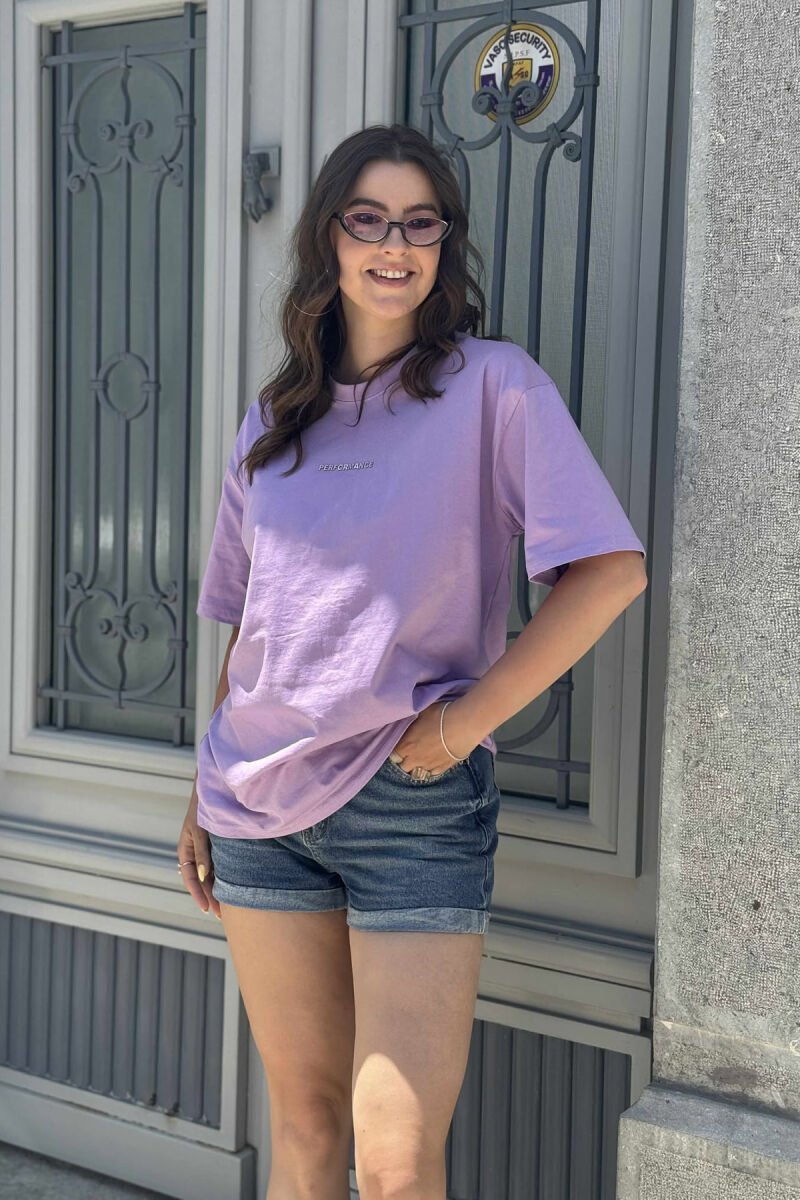 PERFORMANCE WRITTING SIMPLE WOMEN T-SHIRT LIGHT PURPLE/LEZB - 1