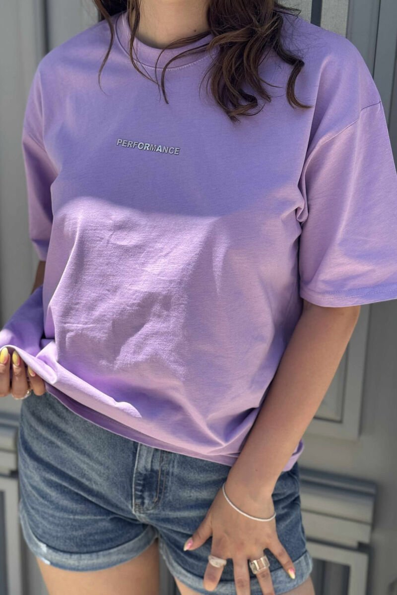 PERFORMANCE WRITTING SIMPLE WOMEN T-SHIRT LIGHT PURPLE/LEZB - 3