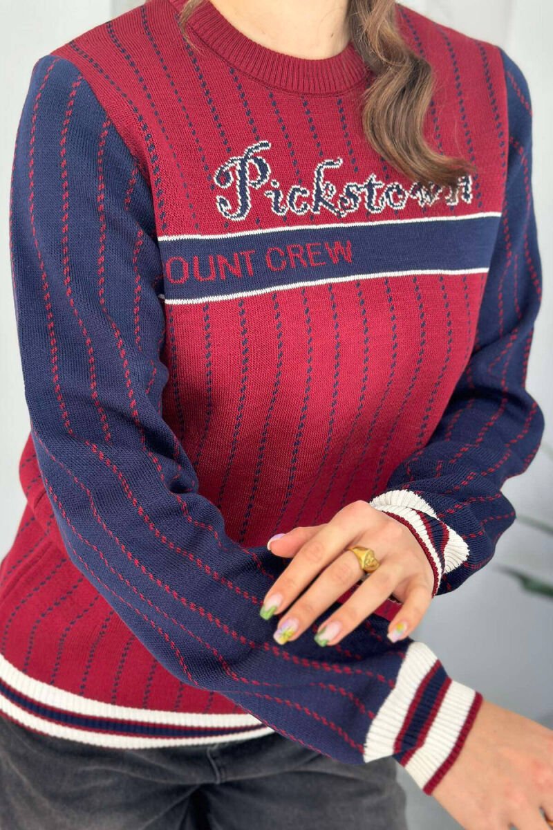 PICKSTOWN SIGNATURE WOMAN SWEATER BURGUNDY/VISHNJE - 3