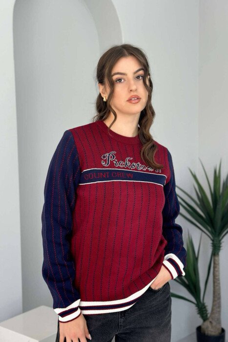 PICKSTOWN SIGNATURE WOMAN SWEATER BURGUNDY/VISHNJE - 4