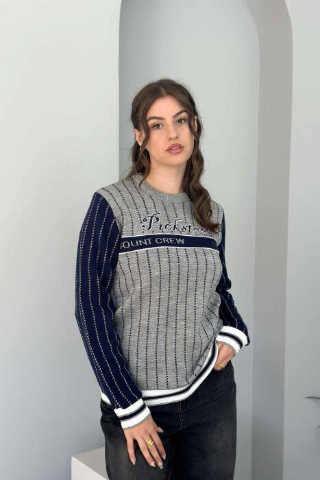 PICKSTOWN SIGNATURE WOMAN SWEATER GREY/GRI - KLAUDIO FASHION