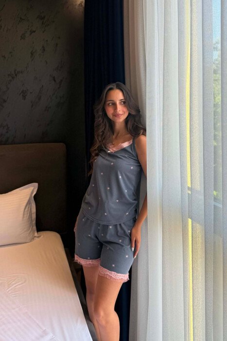 PINK DETAILS WOMEN PYJAMAS GREY/GRI - 1