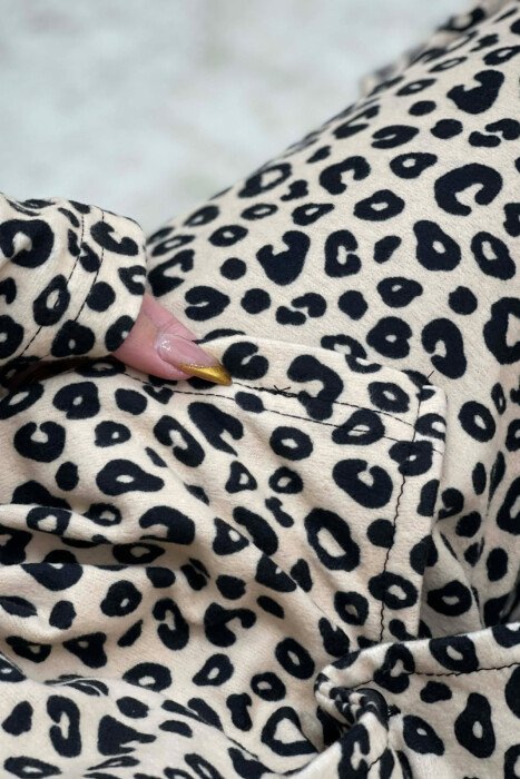 PIZHAMA ME DIZAJN LEOPRAD BLUZË+PANTALLONA PËR FEMRA - 4