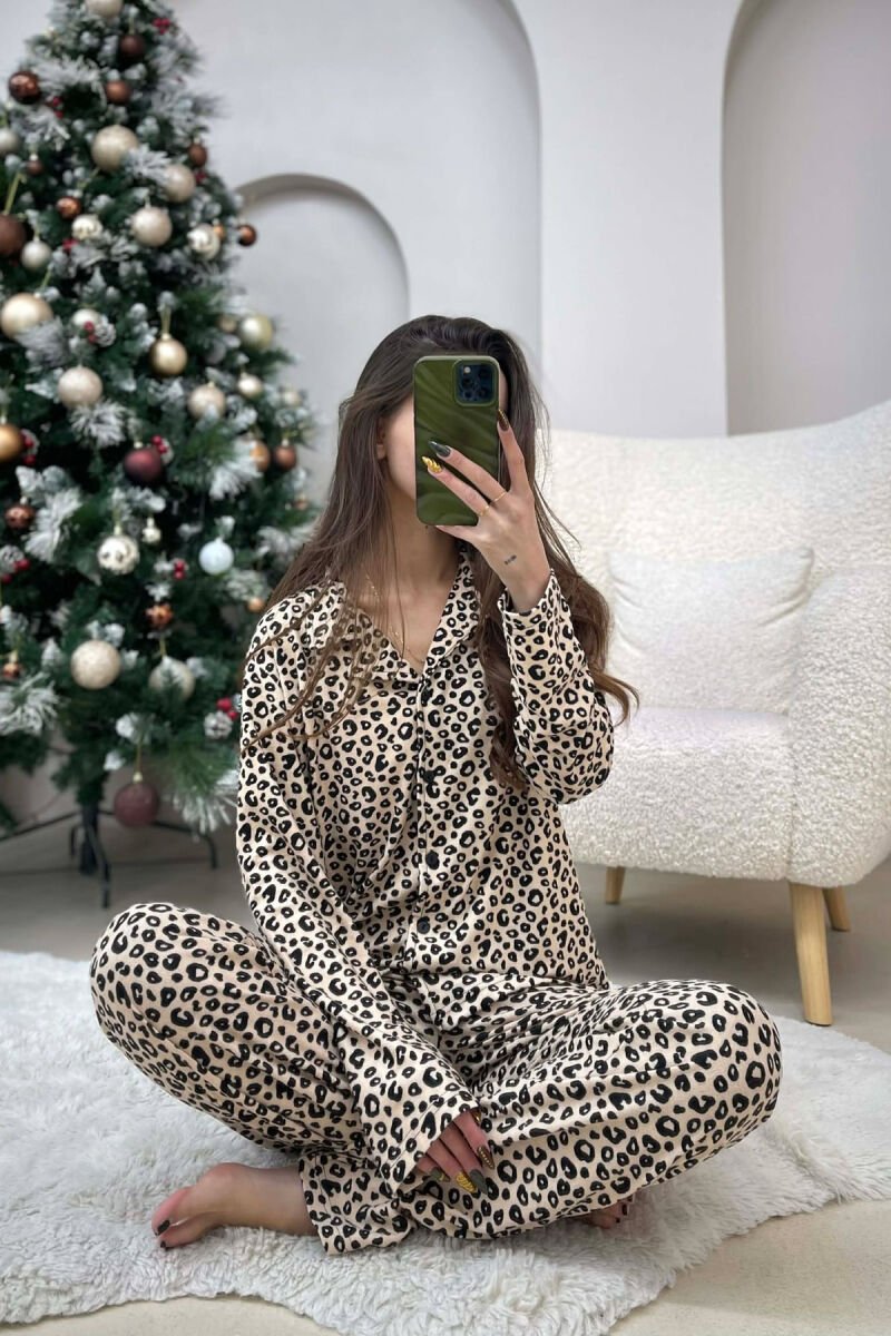 PIZHAMA ME DIZAJN LEOPRAD BLUZË+PANTALLONA PËR FEMRA - 5