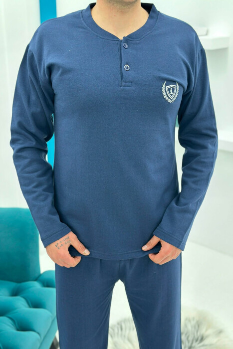 PIZHAME BLUZE ME JAKE ME BUTONA + TUTA PER MESHKUJ NE NGJYRE BLU - 5