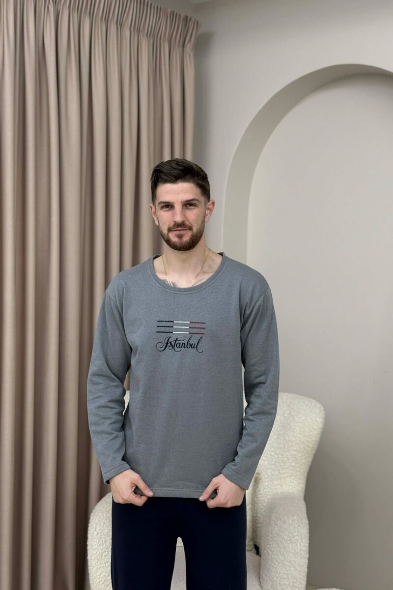 PIZHAME BLUZE ME LOGO ISTAMBUL+TUTA PER MESHKUJ NE NGJYRE GRI - 2