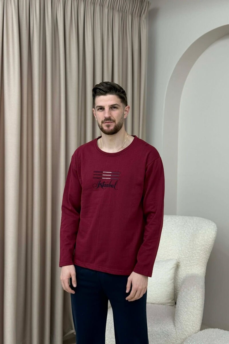 PIZHAME BLUZE ME LOGO ISTAMBUL+TUTA PER MESHKUJ NE NGJYRE VISHNJE - 2
