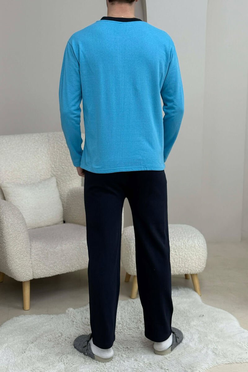 PIZHAME BLUZE ME LOGO TË THJESHTE+TUTA PER MESHKUJ NE NGJYRE BLU TE ZBARDHUR - 4