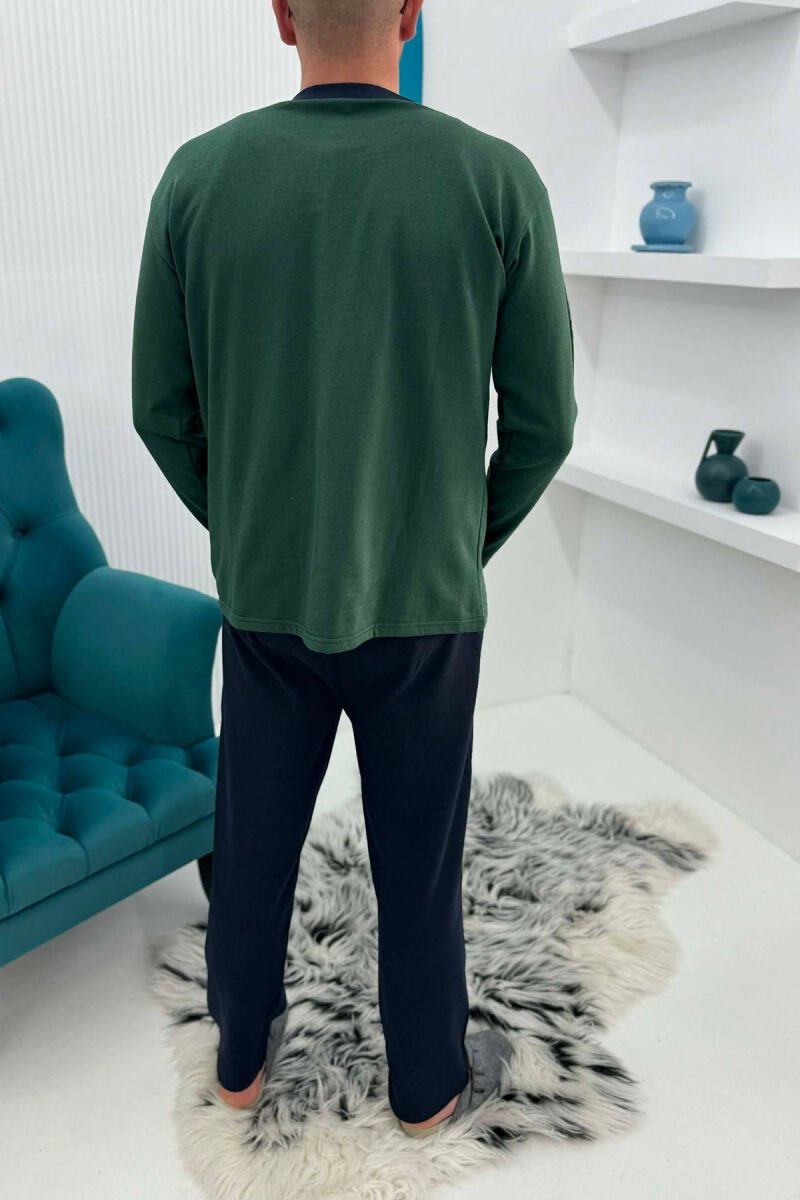 PIZHAME BLUZE ME LOGO TË THJESHTE+TUTA PER MESHKUJ NE NGJYRE JESHILE - 4