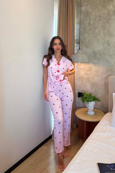 PIZHAME KEMISHE ME MENGE TE SHKURTRA+TUTA TE GJATA PER FEMRA NE NGJYRE ROZE 