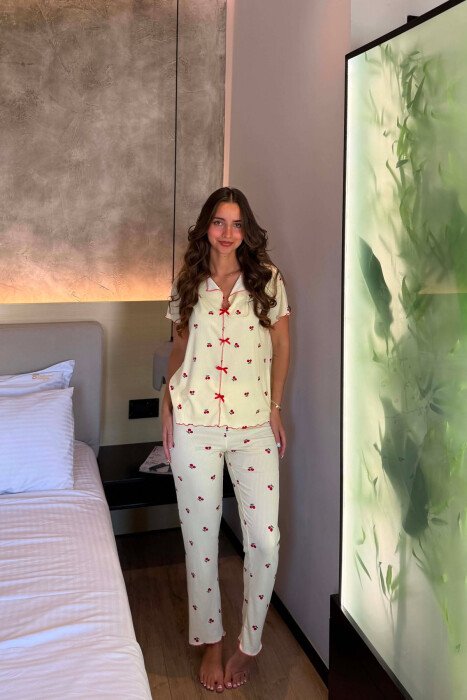 PIZHAME KEMISHE ME MENGE TE SHKURTRA+TUTA TE GJATA PER FEMRA NE NGJYRE TE VERDHE - KLAUDIO FASHION