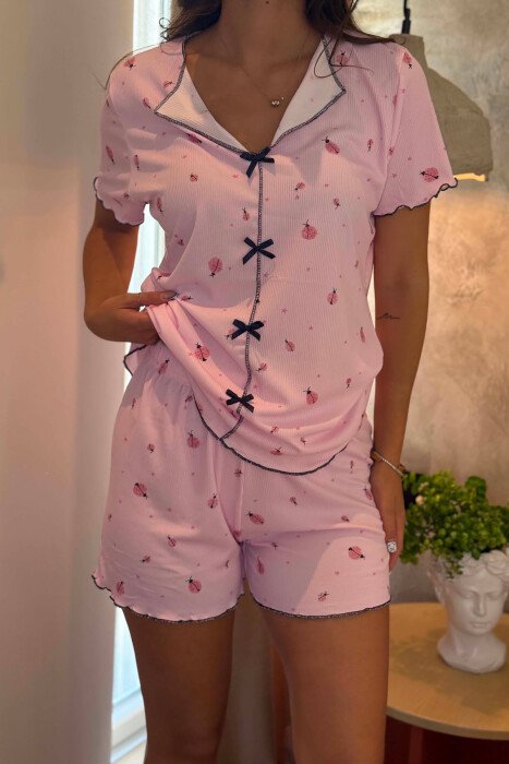 PIZHAME KEMISHE+TUTA TE SHKURTRA PER FEMRA NE NGJYRE ROZE - 5