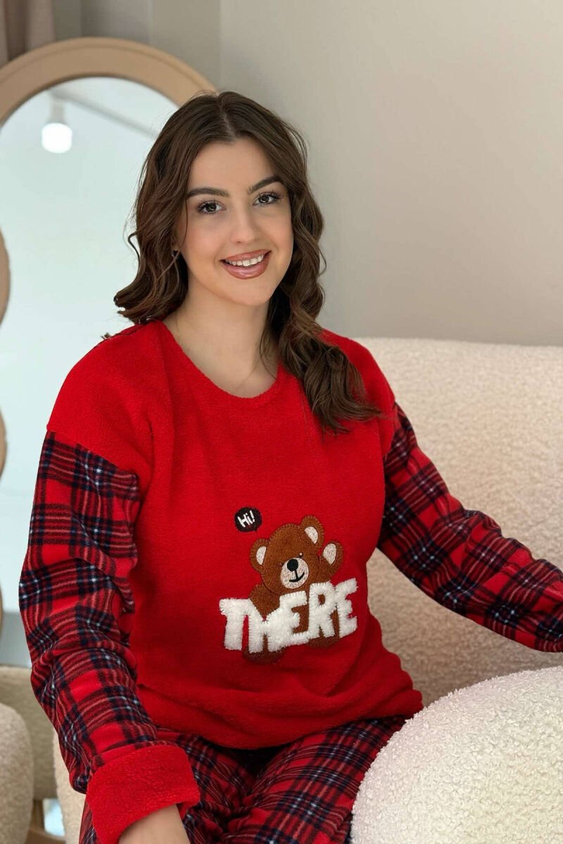 BEAR IMAGE WOMEN PYJAMAS RED/E KUQE - 3