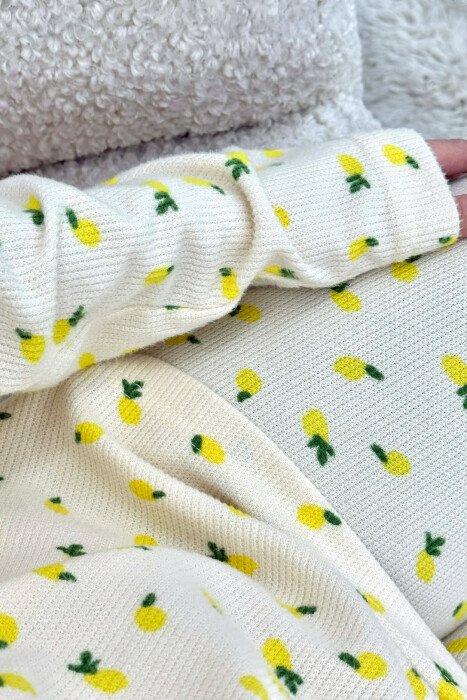 PIZHAME ME DIZAJN ME LIMON BLUZE + TUTA PER FEMRA NE NGJYRE TE VERDHE - 6