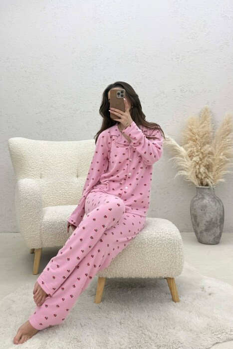 PIZHAME ME DIZAJN ME QERSHI KEMISHE+TUTA PER FEMRA NE NGJYRE ROZE - 4