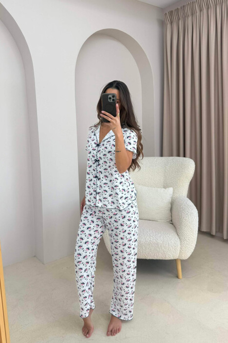 PIZHAME ME DIZJAN ME ARUSH KEMISHE + TUTA PER FEMRA NE NGJYRE TE BARDHE - KLAUDIO FASHION