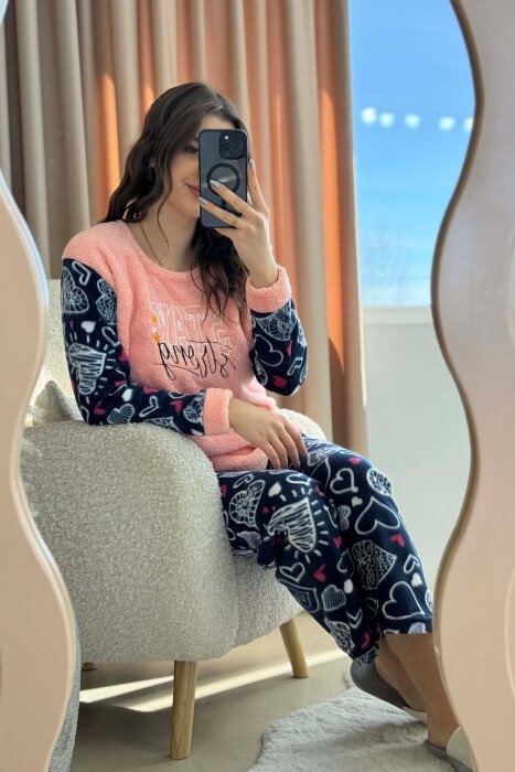 PIZHAME POLARE ME SHKRIME BLUZE + TUTA PER FEMRA NE NGJYRE TE KUQE - 4