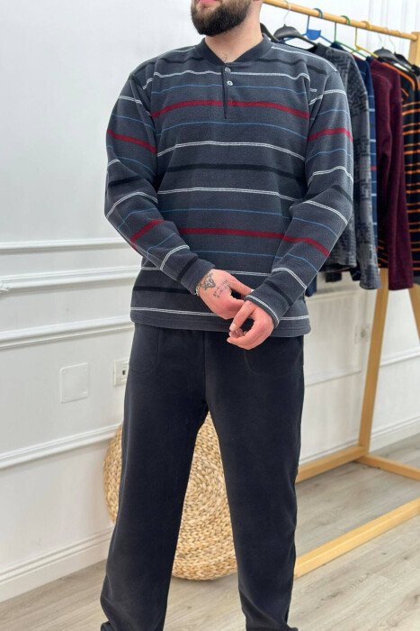 PIZHAME POLARE PËR MESHKUJ NË NGJYRË GRI TË ERRËT - KLAUDIO FASHION
