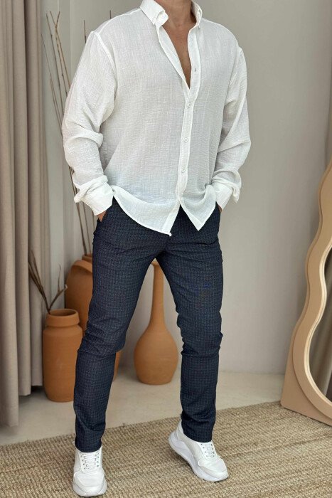 PLAID DESIGN CLASSIC MEN PANTS BLUE/BLU 
