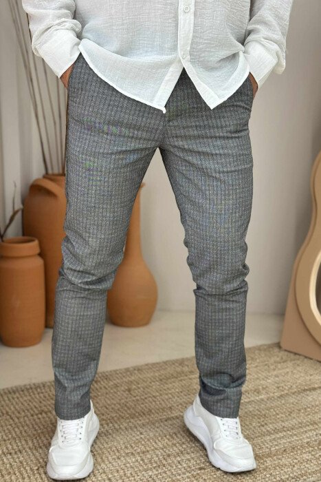 PLAID DESIGN CLASSIC MEN PANTS LIGHT GREY/GZ 