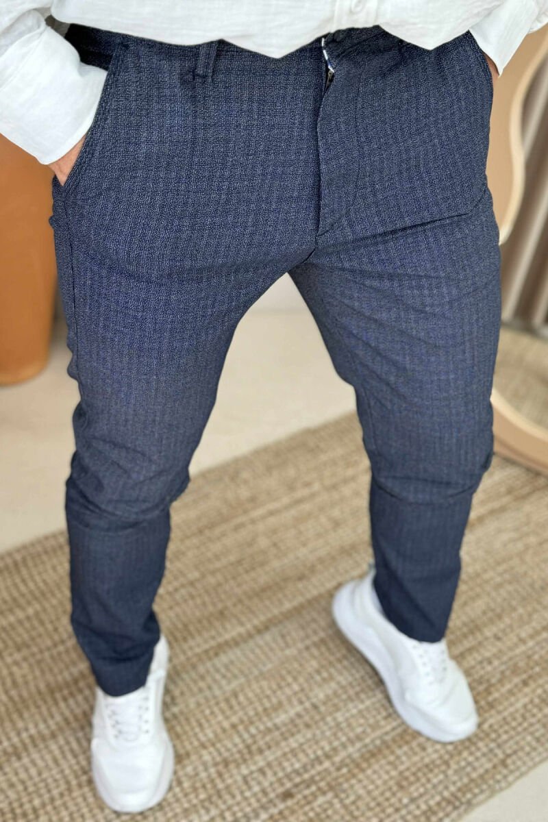 PLAID DESIGN CLASSIC MEN PANTS LIGHTBLUE/BZ - 4