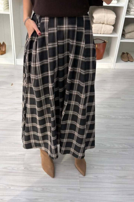 PLAID DESIGN LONG WOMAN SKIRT GREY/GRI - 4