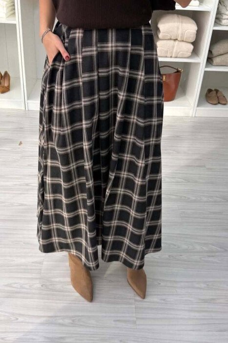 PLAID DESIGN LONG WOMAN SKIRT GREY/GRI - 4