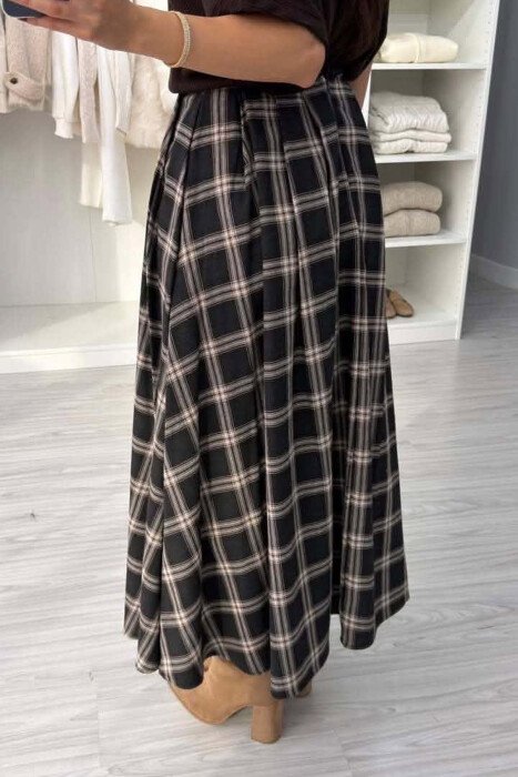 PLAID DESIGN LONG WOMAN SKIRT GREY/GRI - 5