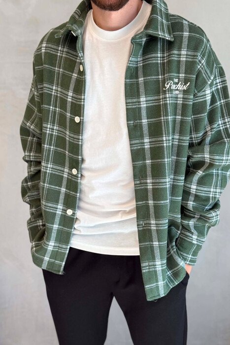 PLAID DESIGN MEN SHIRT GREEN/JESHILE - 4