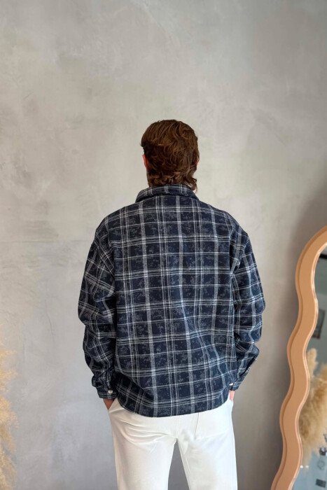 PLAID DESIGN SIMPLE MEN SHIRT BLUE/BLU - 2