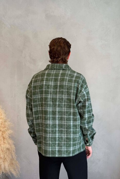 PLAID DESIGN SIMPLE MEN SHIRT GREEN/JESHILE - 2