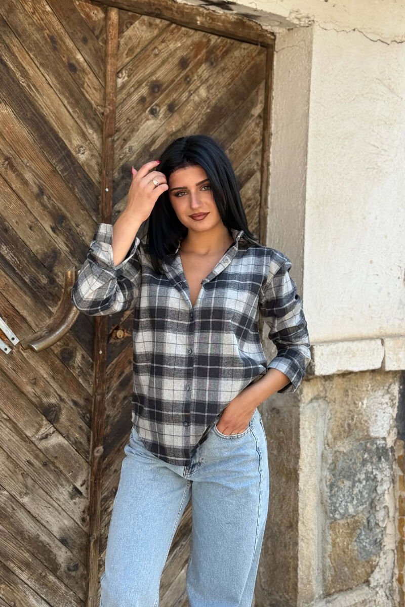 PLAID DESIGN WOMAN SHIRT GREY/GRI - 4