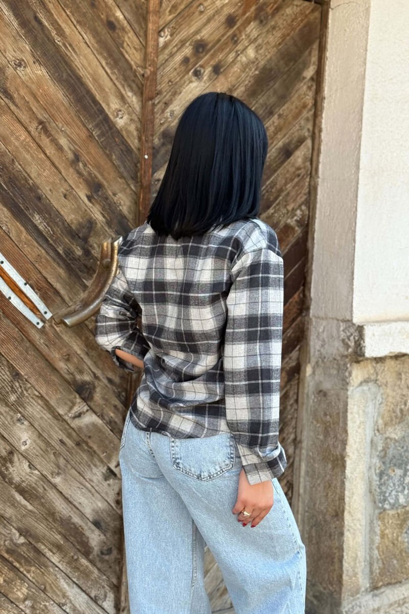 PLAID DESIGN WOMAN SHIRT GREY/GRI - 5