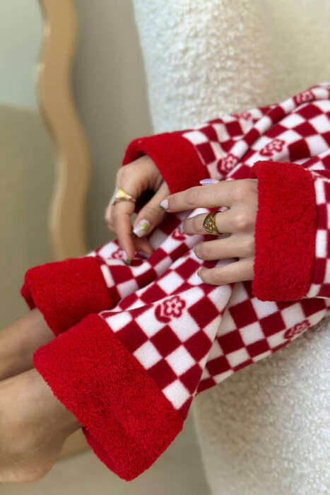 PLAID WOMEN PYJAMAS WHITE-RED/BAKU - 5
