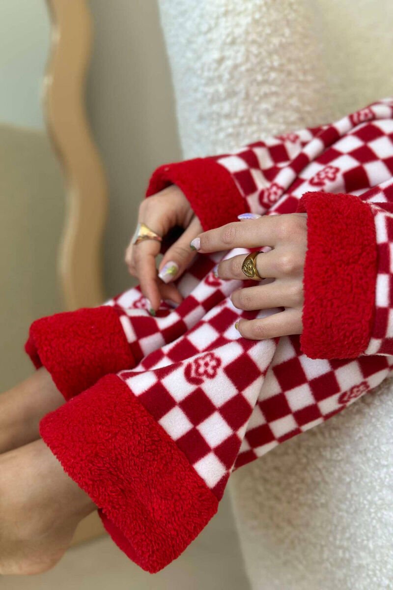 PLAID WOMEN PYJAMAS WHITE-RED/BAKU - 5