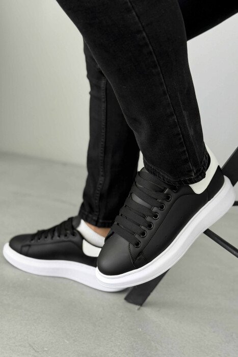 PLATFORM LACING MEN SNEAKERS BLACK-WHITE/ZEBA - 1