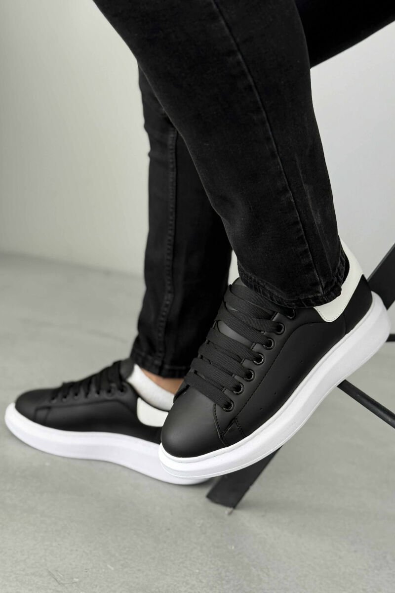 PLATFORM LACING MEN SNEAKERS BLACK-WHITE/ZEBA - 1