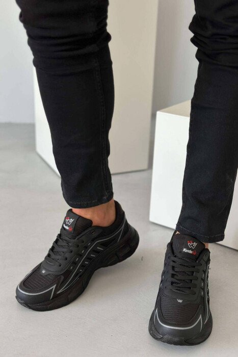 PLATFORM LACING RUNNING MEN SNEAKERS BLACK/ E ZEZE - 6