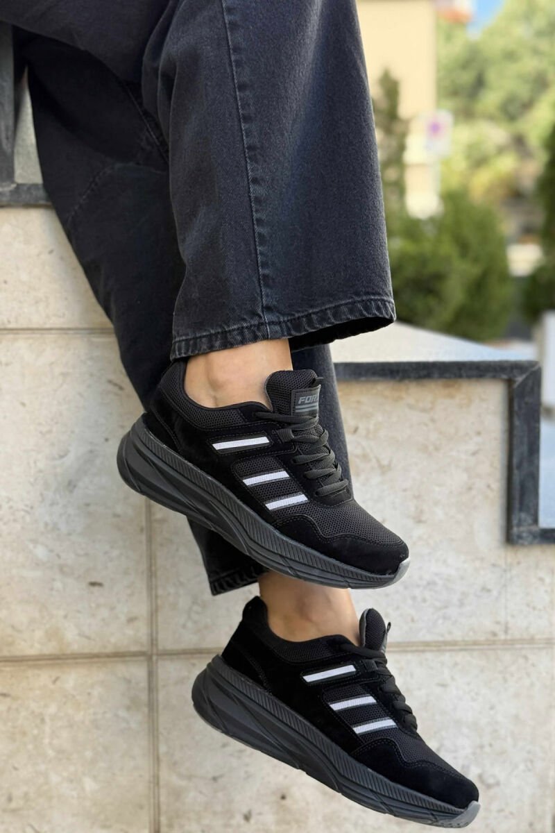 PLATFORM LACING RUNNING WOMEN SNEAKERS BLACK/ E ZEZE - 1