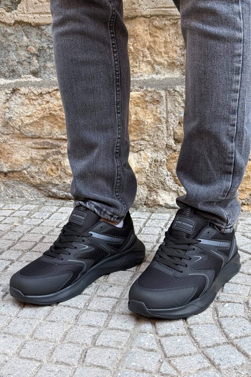 PLATFORM LACING SIMPLE MEN SNEAKERS BLACK/ E ZEZE - 1