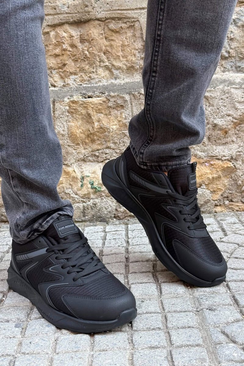 PLATFORM LACING SIMPLE MEN SNEAKERS BLACK/ E ZEZE - 2