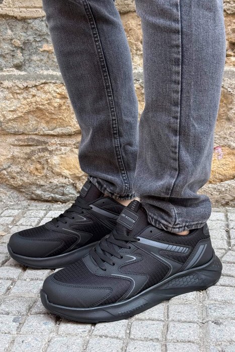PLATFORM LACING SIMPLE MEN SNEAKERS BLACK/ E ZEZE - 3