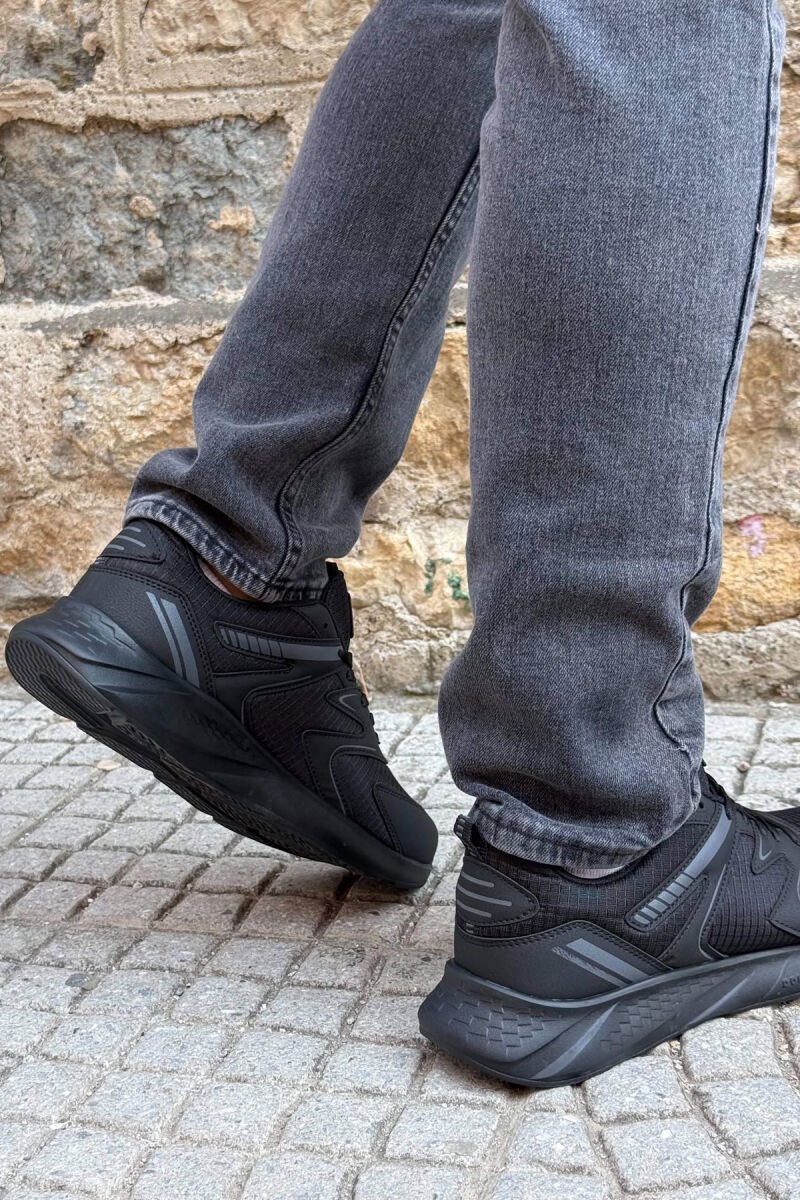 PLATFORM LACING SIMPLE MEN SNEAKERS BLACK/ E ZEZE - 4