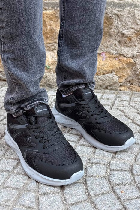 PLATFORM LACING SIMPLE MEN SNEAKERS BLACK-GREY/ZEGR - 2