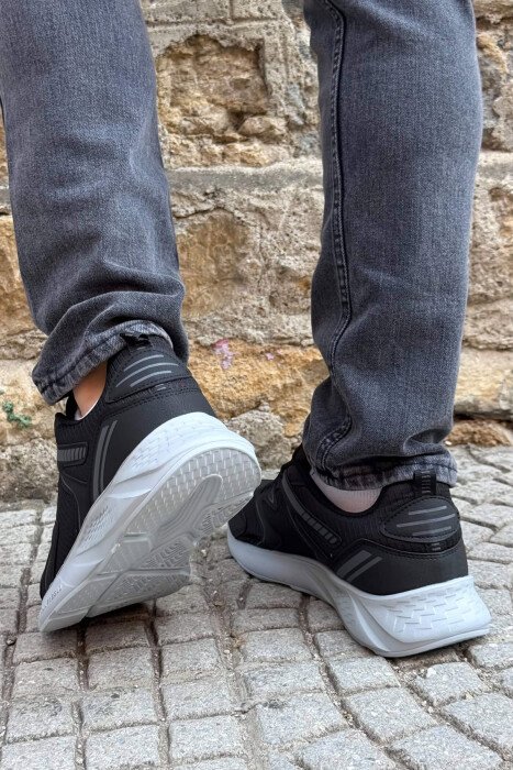 PLATFORM LACING SIMPLE MEN SNEAKERS BLACK-GREY/ZEGR - 3