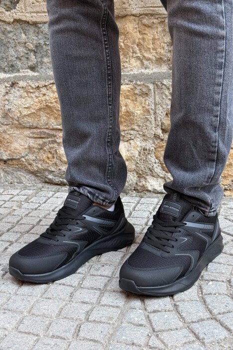 PLATFORM LACING SIMPLE MEN SNEAKERS BLACK/ E ZEZE 