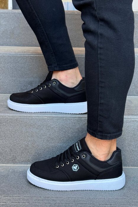 PLATFORM LEACING MEN SNEAKERS BLACK/ E ZEZE - 2